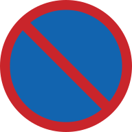 Schematisches Verkehrszeichen: Parken verboten